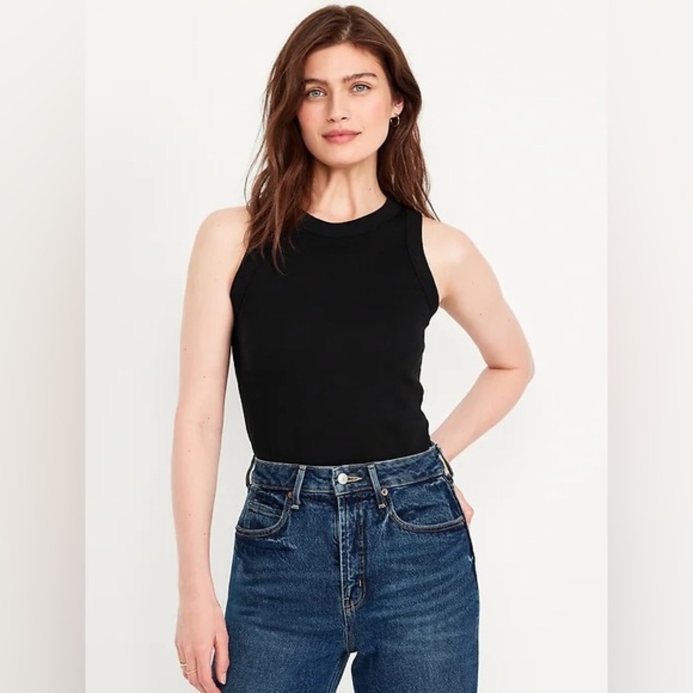 Old Navy Active Black Ribbed Tank